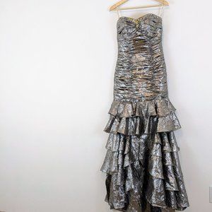 Tiffany Designs Prom Formal Dress Metallic Silver
